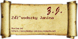 Závodszky Janina névjegykártya